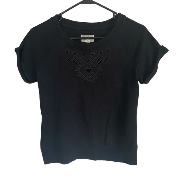 Converse One Star women's medium black short sleeve stretchy pullover top casual - Picture 6 of 10